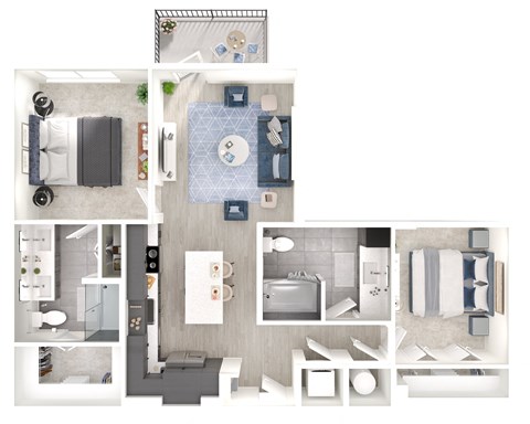 a floor plan of a house with a bedroom and a living room
